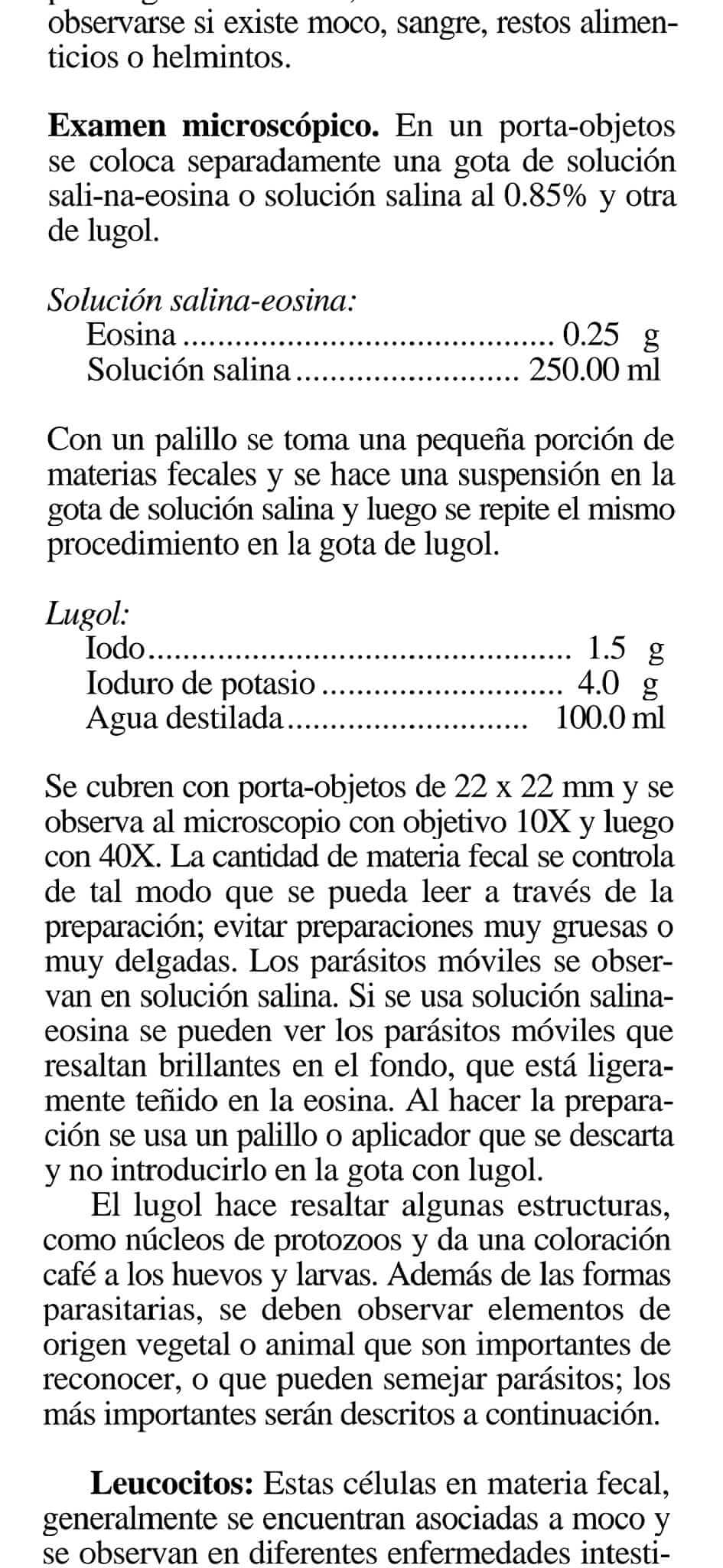 Extracto del Parasitosis Humanas de Botero